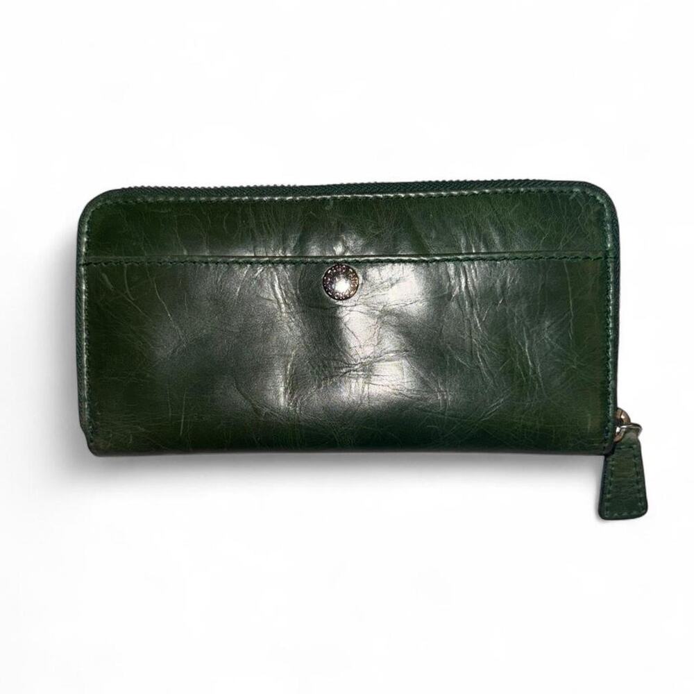 Dark green Tano leather card holder wallet boho western fairycore